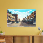 Model-T Ford Carsとのメイン通りの表示 キャンバスプリント (インサイチュ (リビング))