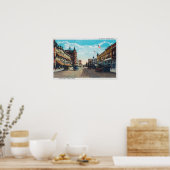 Model-T Ford Carsとのメイン通りの表示 ポスター (キッチン)