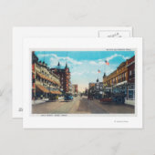 Model-T Ford Carsとのメイン通りの表示 ポストカード (正面/裏面)