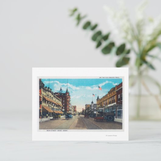 Model-T Ford Carsとのメイン通りの表示 ポストカード (スタンド正面)