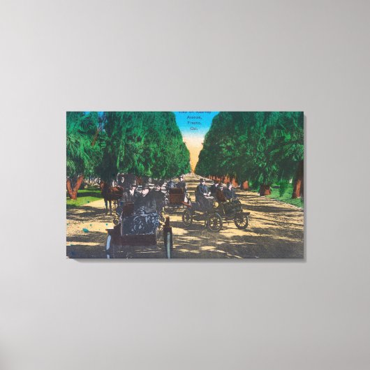 Model-T Fords on Kearney AvenueFresno, CA キャンバスプリント (正面)