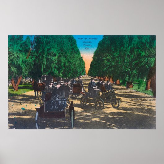 Model-T Fords on Kearney AvenueFresno, CA ポスター (正面)