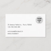 Modèle de carte de visite Portrait & QR Code 名刺 (裏面)