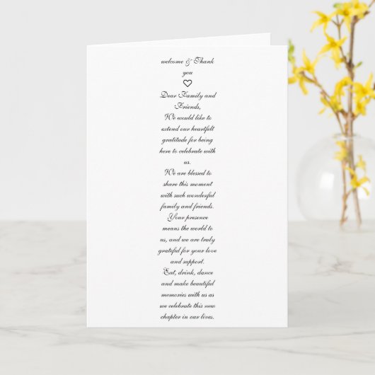 Modèle de marque-places de remerciement minimalist カード (黄色い花)