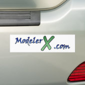 ModelerX.comのロゴのステッカー バンパーステッカー (車上)