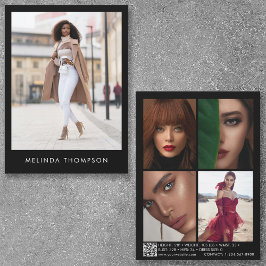 Modeling Actor Comp Card 5 Photo QR Code Black