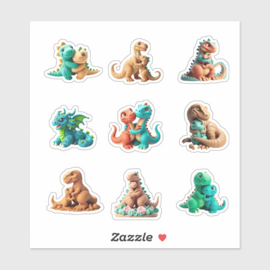 modeling clay collection dinosaures シール (シート)
