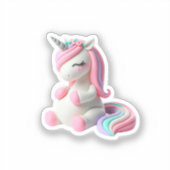 modeling clay unicorn colorful シール (正面)