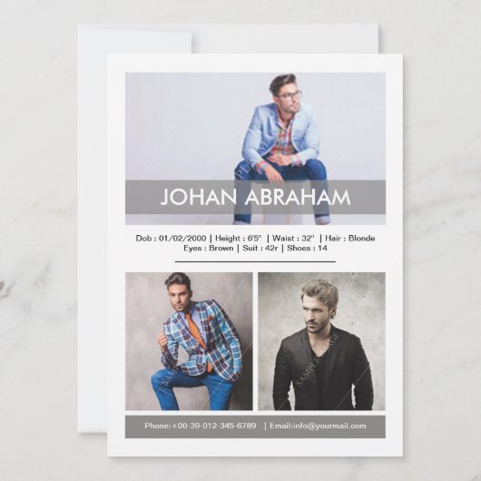 Modeling Compカード 招待状 (裏面)