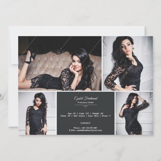 Modeling Compカード 招待状 (裏面)