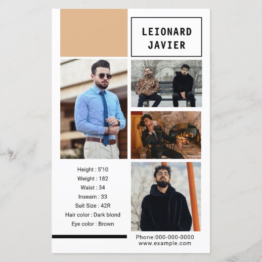 Modeling Comp Cardテンプレート (裏面)