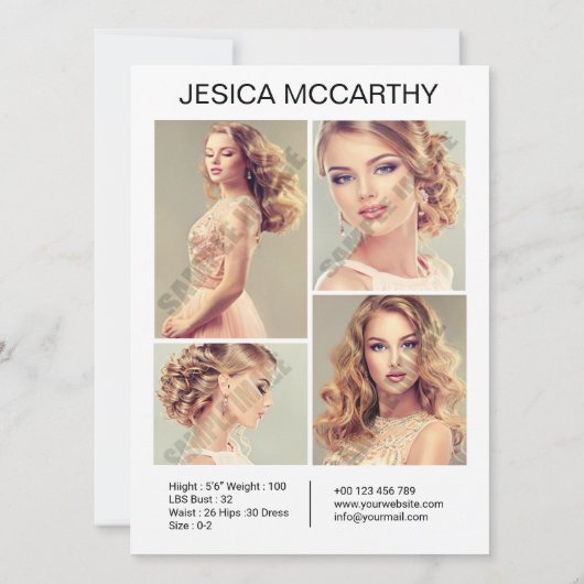 Modeling Comp Card (裏面)