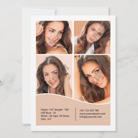 Modeling Comp Card (裏面)