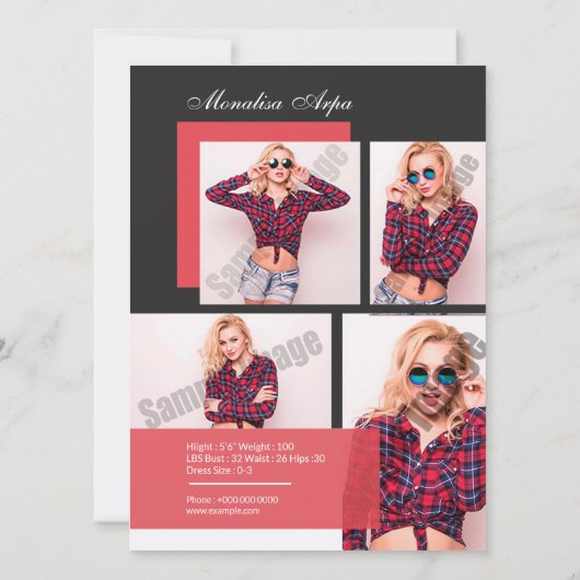 Modeling Comp Card (裏面)