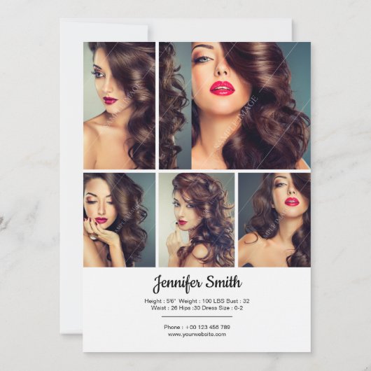 Modeling Comp Card 招待状 (裏面)