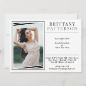 Modeling Comp Card | 2枚の写真2面5.5x7.5 招待状 (裏面)