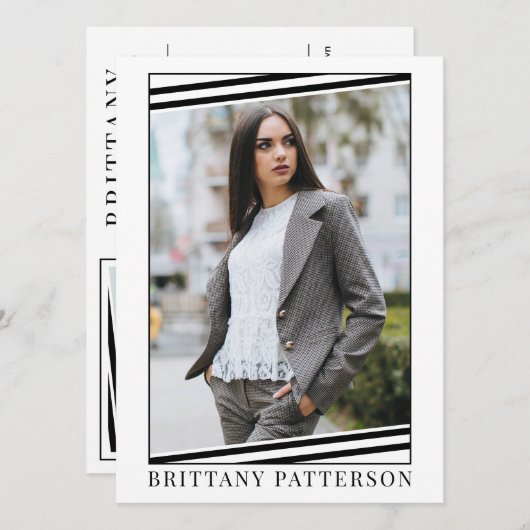Modeling Comp Card | 2枚の写真2面5.5x7.5 招待状 (正面/裏面)