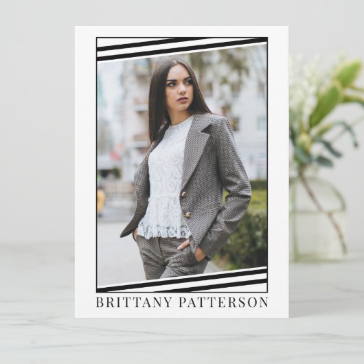 Modeling Comp Card | 2枚の写真2面5.5x7.5 招待状 (スタンド正面)