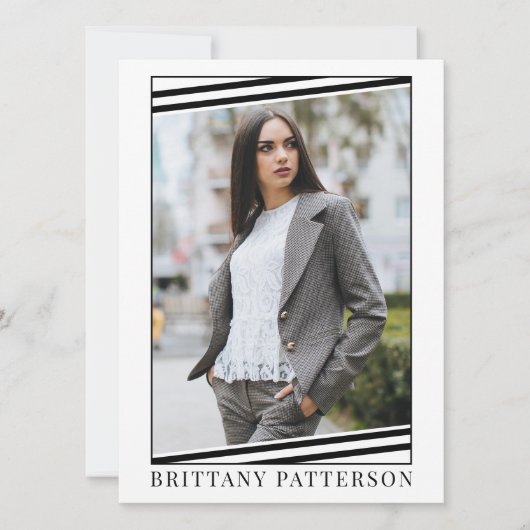 Modeling Comp Card | 2枚の写真2面5.5x7.5 招待状 (正面)