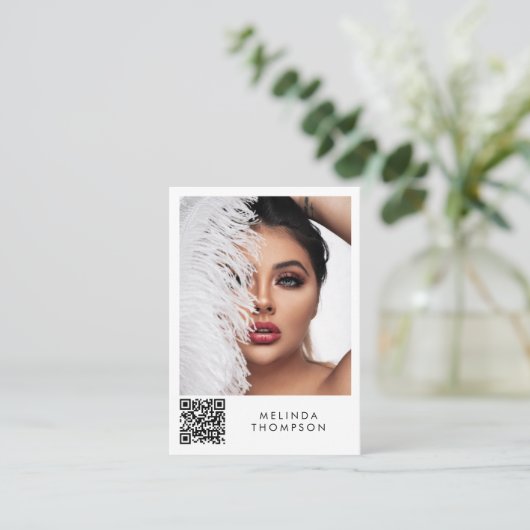 Modeling Comp Card 5フォトQRコードカード 名刺 (スタンド正面)