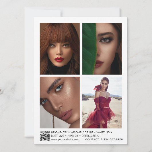 Modeling Comp Card 5フォトQRコード (裏面)