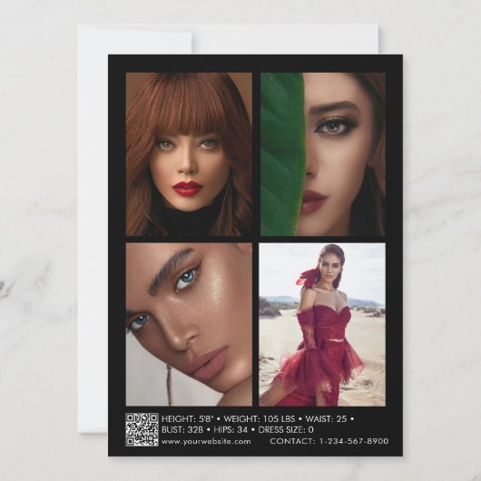 Modeling Comp Card 5 Photo QR Code Composite Black (裏面)