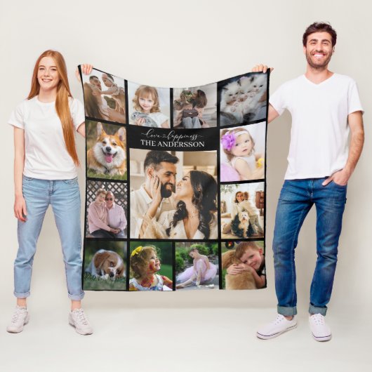 ModelnファミリーPHOTOコラージュ13写真とパーソナル フリースブランケット (インサイチュ)