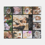 ModelnファミリーPHOTOコラージュ13写真とパーソナル フリースブランケット (正面(横))