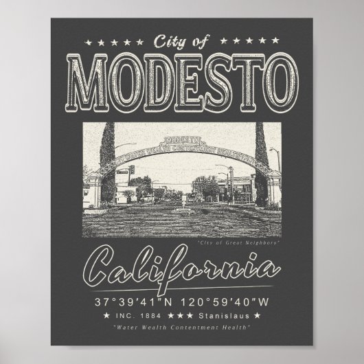 MODELSTO STANISLAUS CALIFORNIA - MODELSTO ARCH ポスター (正面)