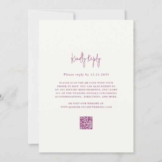 Moden all in one Wedding Invitation QR code 招待状 (裏面)