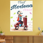 Modena Italy Scooter旅行ポスター キャンバスプリント (インサイチュ (リビング))