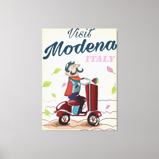 Modena Italy Scooter旅行ポスター キャンバスプリント (正面)