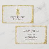 Moderの金ゴールドのパイナップルエレガントなリネンイベントの計画 名刺 (正面/裏面)