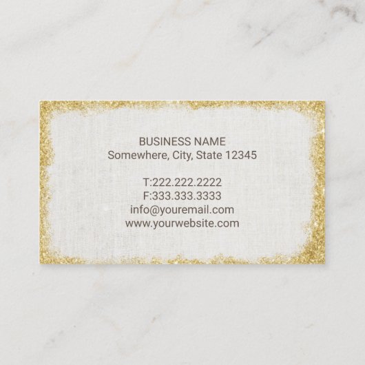 Moderの金ゴールドのパイナップルエレガントなリネンイベントの計画 名刺 (裏面)