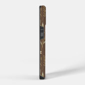 Moder Pattern Wilflowers Brown Background iPhoneケース (右側面)