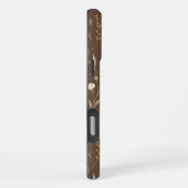 Moder Pattern Wilflowers Brown Background iPhoneケース (右側面)