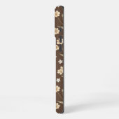 Moder Pattern Wilflowers Brown Background iPhoneケース (左側面)