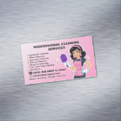 Moderm Maid Janitorial Lady House Cleaning Service マグネット名刺 (インサイチュ)
