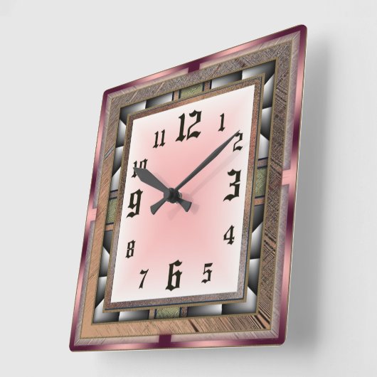 Modern スクエア壁時計 (傾斜)