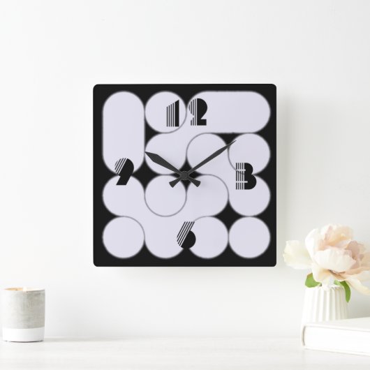 Modern スクエア壁時計 (ホーム)