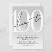 Modern 100th Birthday Party Invitation 招待状 (正面)