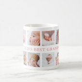 Modern 10 Photo Collage Pink World's Best Grandma コーヒーマグカップ (中央)