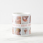 Modern 10 Photo Collage Pink World's Best MImi コーヒーマグカップ (中央)