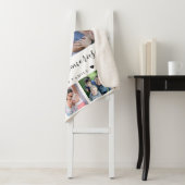 Modern 10 Photo Collage Quote Family Name Keepsake シェルパブランケット (インサイチュ)