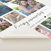 Modern 10 Photo Collage Quote Family Name Keepsake シェルパブランケット (3/4)