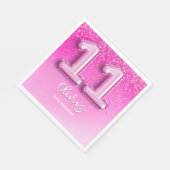 Modern 11th Birthday Girl Pink Number Balloon スタンダードランチョンナプキン (角)