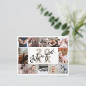 Modern 12 Photo Collage What A Year シーズンポストカード (スタンド正面)