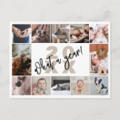 Modern 12 Photo Collage What A Year シーズンポストカード (正面)
