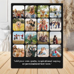 Modern 16 Photo Collage With Quote フォトプラーク<br><div class="desc">Create your own photo display plaque featuring 16 of your pictures in a modern grid collage alongside your favorite inspirational quote or personalized text in simple typography.</div>