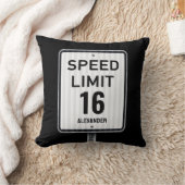 Modern 16th Birthday Speed Sign クッション (ブランケット)